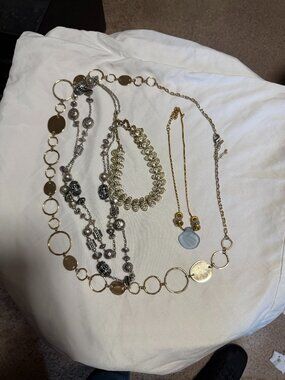 Gold and Silver Mixed Metal Women’s Necklace Set - Elegant Layered Look